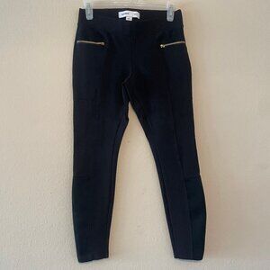 Old Navy Black Stevie Moto Zip Suede Panel Pants Size Petite  S
